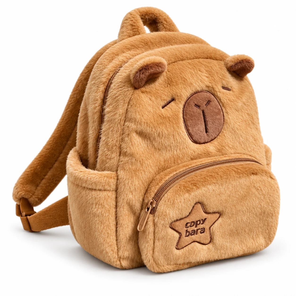 Mochila infantil afelpada con diseño de capibara