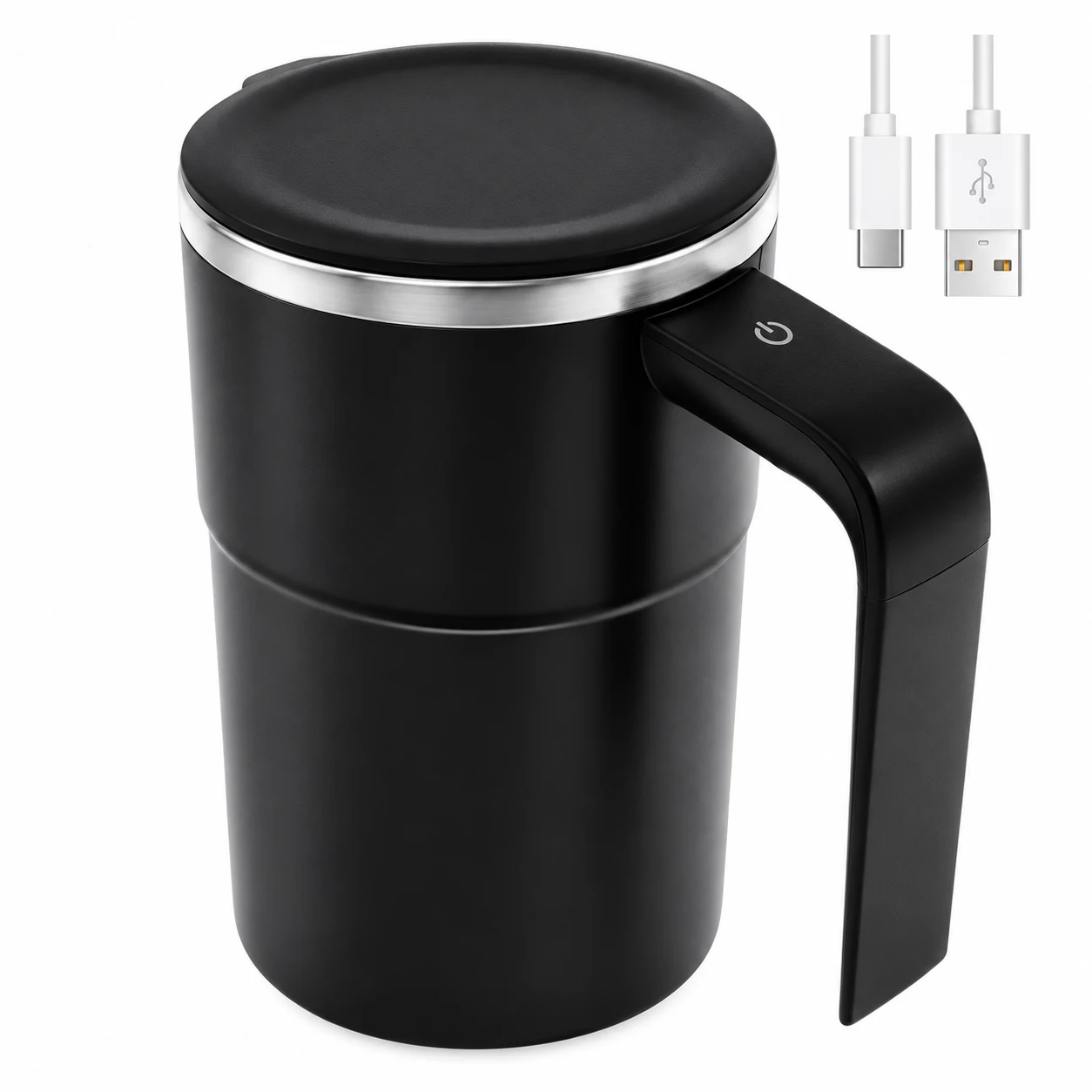 Taza Mezcladora negra con carga USB