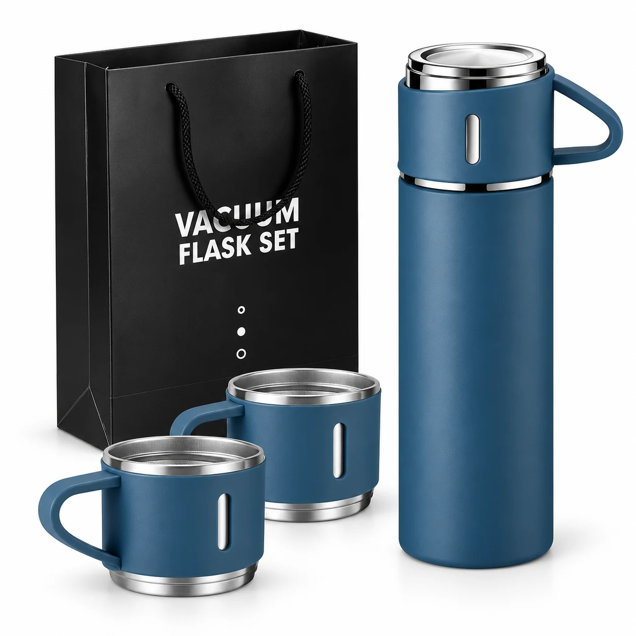 Set de termo con dos tazas en color azul